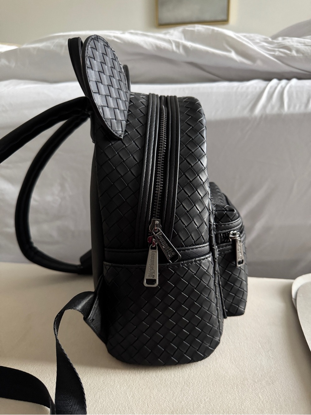 Disney Black Woven Mini Backpack with Ear Silhouette - Picture 12 of 12